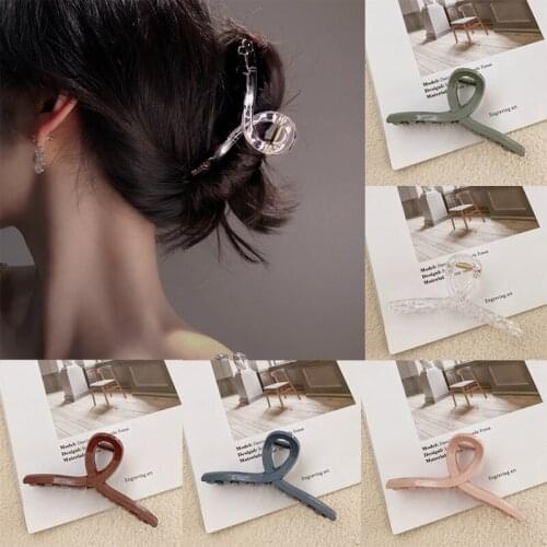 1 pc Korean Style Ins Fashion Women Girls Large Hair Claw Hair Clip Acrylic Solid Color Ladies Hair Accessories Ornament Hairpin