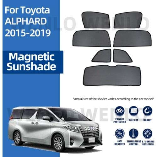 For Toyota ALPHARD 3rd 2015-2017 Darkening Mesh Magnetic Cover Front Window Sunshade Windshield Curtains Protective Sun Visors