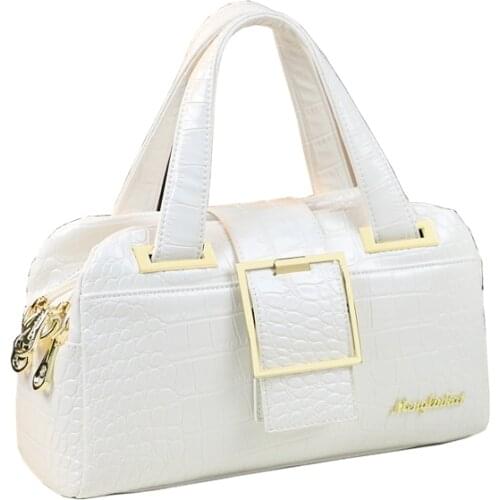 ICEV New Designer Handbag High Quality Crocodile Leather Womens Shoulder Messenger Handbag Soft Leather Boston Messenger Clutch