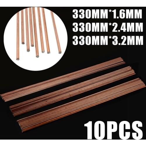 10Pcs Set 330mm Length Welding Rod Mild Steel 1.6/2.4/3.2mm TIG Welding Filler Rods Wire For Gas Welding Soldering Supplies