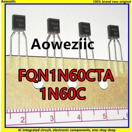 10Pcs/Lot FQN1N60CTA FQN1N60C 1N60C 1N60 MOSFET N-CH 600V 300MA TO-92 New Original Product