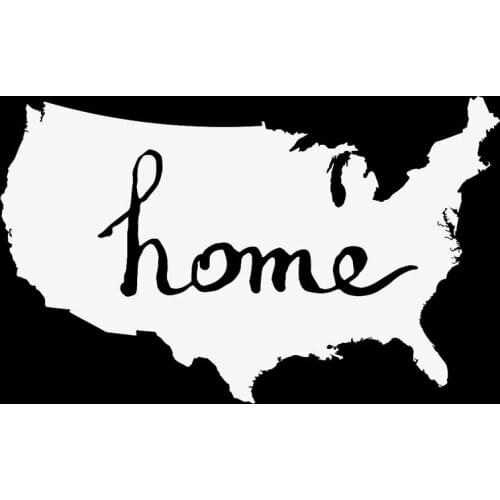 17.3CM*10.6CM Fashion USA Map Decal Vinyl Decoration Black/Silver Car Sticker C22-1305