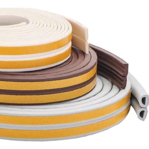 5-10 Meters DIEP Type Door Weather Strip Self Adhesive Rubber Seal Foam Tape Window Dustproof Soundproof Insulation Tools
