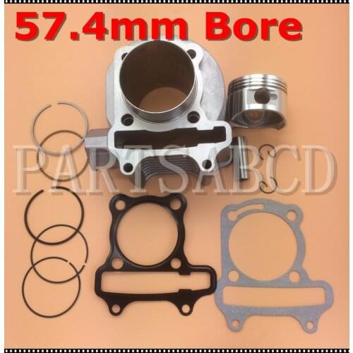 57.4MM 150CC CYLINDER SETS For HAMMERHEAD 150cc GO KART BUGGY PARTS