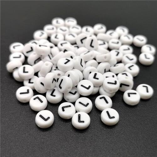 4x7mm Letter L Oblate Alphabet Beads Acrylic Beads For Jewelry Making DIY Bracelet Necklace Accessories