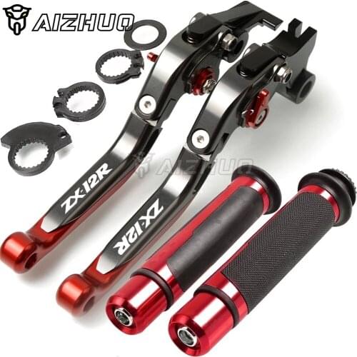 CNC Motorcycle Accessories Brakes Clutch Lever & Handle Grips for kawasaki ZX12R ZX 12R ZX-12R 2000 2001 2002 2003 2004 2005