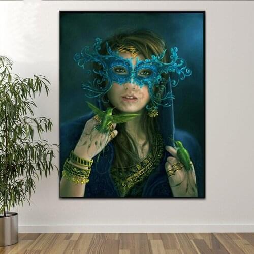 5D Diamond Painting full drill square mask woman diamond embroidery bird Girl Cross stitch Sale Handicraft Art Hobby Gift GG5192