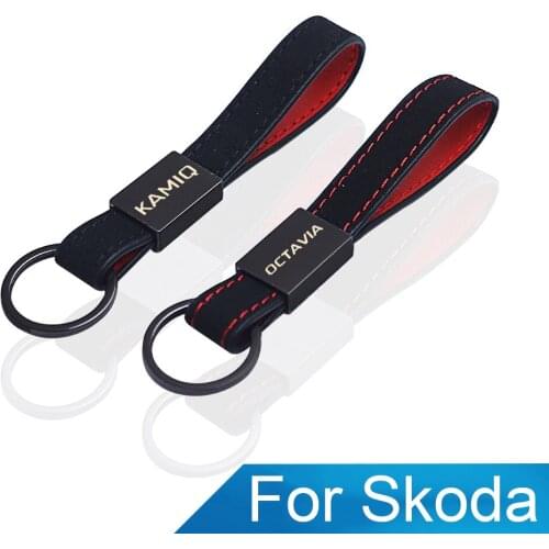 New car key ring suede with metal buckle For FABIA KAMIQ KAROQ KODIAQ RAPID CSALA SUPERB OCTAVIA a7 1 tour rs Auto Accessories