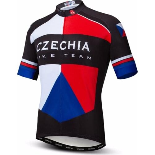Czech Republic 2019 cycling jersey Men Mountain Bike jersey MTB Bicycle Shirts Short sleeve Road Tops Breathable Russia Blue red