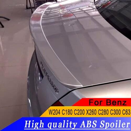 For Mercedes Benz W204 C180 C200 X260 C280 C300 C63 2010-2014 High-quality ABS plastic material Spoiler Rear Wing
