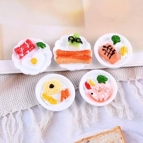 Jewelry Findings Kawaii Breakfast Food Simulation Resin Cabochon Accessories 20pcs 22mm Embellishments Scrapbooking Beads DIY
