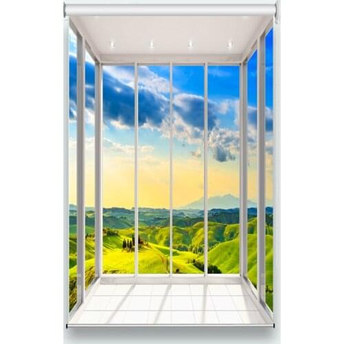 Blue sky scenery blackout roller shutter For living room bedroom kitchen roller blinds decoration 3D