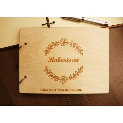 Personalized Wooden Guest Book, Shaby Chic Wedding Wedding Guest Book, Wedding Guest Book alternative, Custom Wreath Guest Book