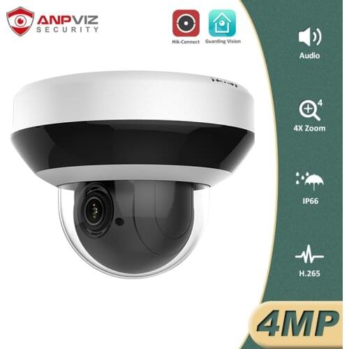 Hikvision OEM PTZ-N2404I-DE3 POE IP PTZ Camera 4MP 2.8~12mm Lens 4X Zoom Support 2-Way Audio Security Cam IR 20m IP66 H.265