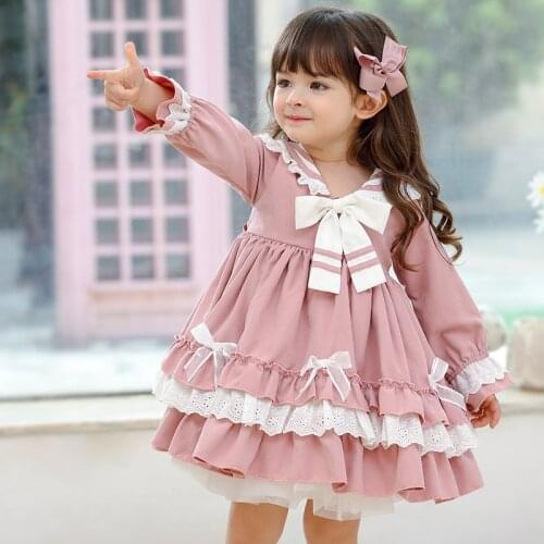 Girls Spanish Clothes Children Lolita Ball Gowns For Baby Girl Birthday Baptism Party Dresses infant Vintage Princess Vestidos