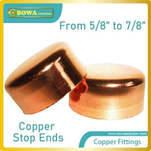 Quality copper stop ends is usully used at liquid and suction pipes of condensing unit in split type refrigeration plant