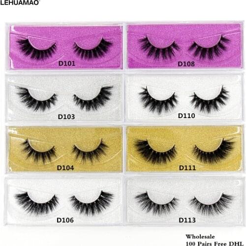 LEHUAMAO 100 pairs 3D Mink Lashes Long Lasting false Eyelashes Luxury HandMade 25styles High Volume Cruelty free Lashes Free DHL