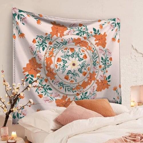 Mandala Floral Tapestry Flower Garland Wall Tapestry Boho India Bohemia Psychedelic Hippie Home Decor Wall Cloth Tapestries