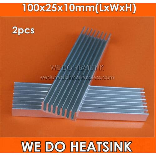 WE DO HEATSINK 2pcs 100x25x10mm DIY LED Power Heatsink Aluminum Radiator