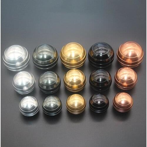 38/45/54mm Desktop Decompression Rotating Spherical Gyroscope Kinetic Desk Toy Metal Gyro Optical Illusion Flowing Finger Toy