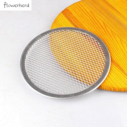 Baking Utensils Mesh Metal Net 7-12 Inch Anodized Aluminum Round Pizza Net/aluminum Thick Barbecue Net Bakeware Pizza Tools