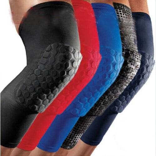 4Colors Honeycomb Pad Crashproof Antislip Basketball Leg Knee Arm Long Protector Gear