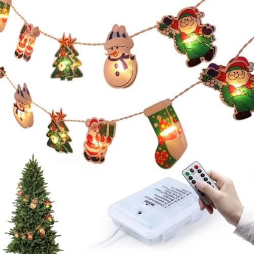 Christmas String Light 20-LED 2m Light with Remote Control Christmas 2021 New Year Xmas Party Home Decoration