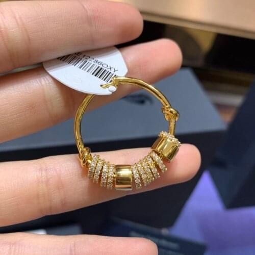 Brand 1:11 Piece Yellow Gold Color Single Multi Circles Hoop Earring 1pc for Women Luxury Brand Jewelry