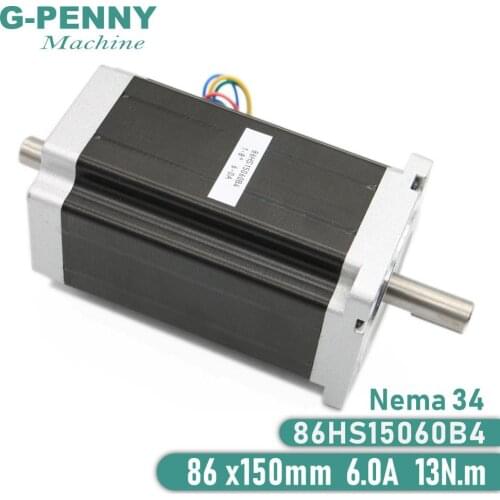 NEMA 34 Double Shaft CNC Stepper Motor 86X150mm 12 N.m 6A Nema34 Stepping Motor 1700Oz-in for CNC Engraving Machine 3D Printer
