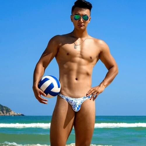 New tight low waist thong swimwear men sexy swimsuits men swim trunks gay bikini different penis pouch size men swimming shorts