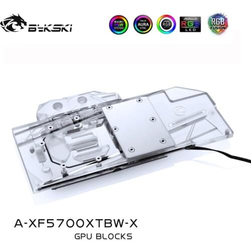 Bykski gpu water block for xfx rx 5700 xt thicc iii ultra 8g boost, full coverage vga cooler, A-XF5700XTBW-X watercooling