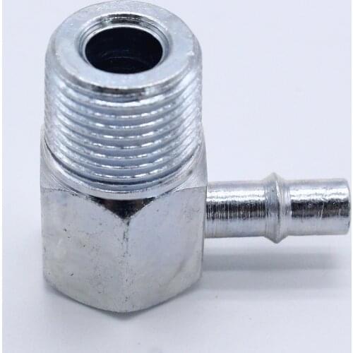 Zinc Steel 90 Degree Intake Manifold Vacuum Fitting 3/8" NPT to 1/4" Barb Hose Nipple Car Modification Replace 4535Z
