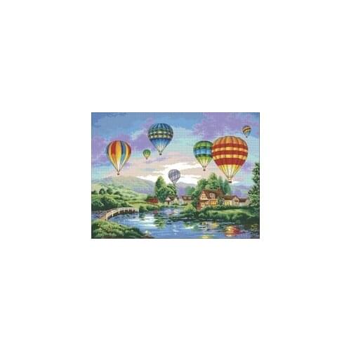 YIXIAO Counted Cross Stitch Authentic Egyptian cotton pure cotton thread with needle free kit dim35213 hot air balloon