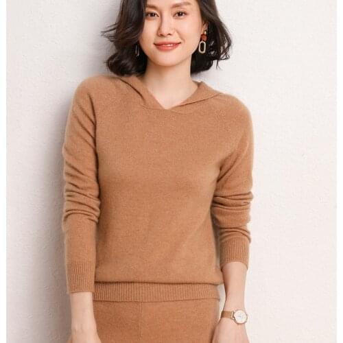 Fashion Suit 2020 Autumn Winter 100% Cashmere And Wool Knitted Sweater Women Tops And Wide Leg Pant Two-Piece Female Suits