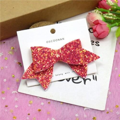 1 Piece Pretty Red Flash Ties Bows Elastic Bands For Baby Girls Hairpin Creativity Pink Clips Scrunchy Kids Hair Accessories