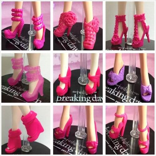 100Pair/lot Most Beautiful Varities Of Style Colors Top Quality Sandals Boots For Barbies Original Fashion Doll Shoes Girl Gift