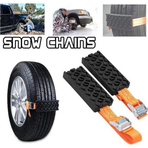 2PCS Durable Anti-Skid Car Tire Traction Blocks For Snow Mud Ice With Bag Portable Emergency Snow Mud Sand Tire Chain Straps