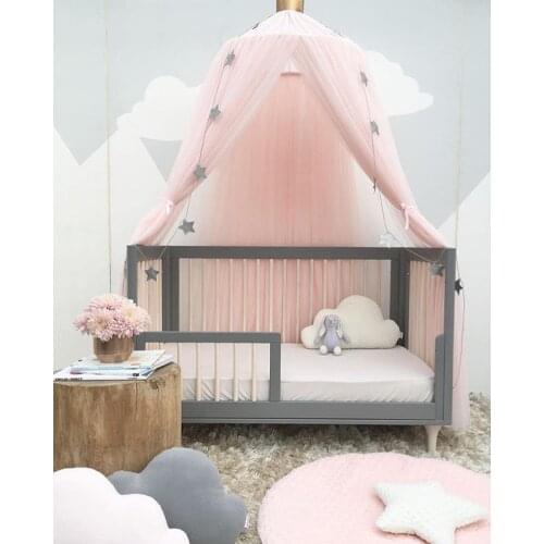 43Kid Bedding Mosquito Net Romantic Round Bed Mosquito Net Bed Cover Pink Hung Dome Bed Canopy For Kids Bedroom Nursery