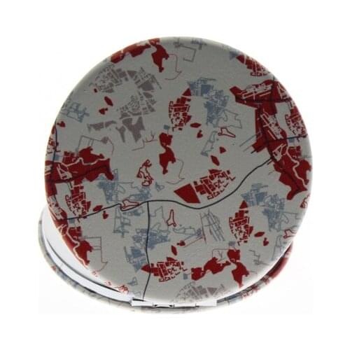 6cm Round Double Sided Stainless Steel Folding Portable Cute Small Antique Vanity Mirror