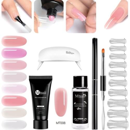 Acrylic Poly Quick Building Extention Nail Gel Kits Crystal UV Builder Nail Gel Polish Nail Art Clear Nail Tip Slice Nails