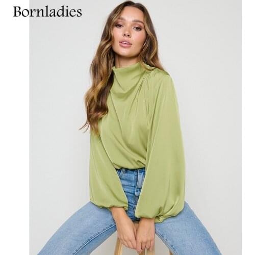 Женские атласные рубашки Bornladies China At AliExpress