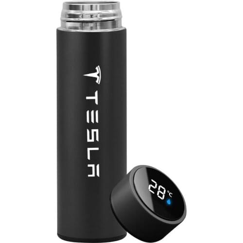 Car Water Bottle For Tesla 500ml Smart Thermos Mug Bottle LED Temperature Display Vacuum Flasks Tea Coffee Thermo Cups Travel