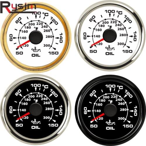 52MM 2'' Digital Car Motorcycle Oil Temperature Gauge Meter Waterproof Oil Temp Gauge for marine boat 7 Color Backlight 9-32V