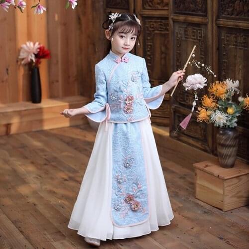 ChildrenS Hanfu Girls Chinese Style Super Fairy Dress Little GirlS Antique Costume Dress Baby Gown Spring And Summer Clothing