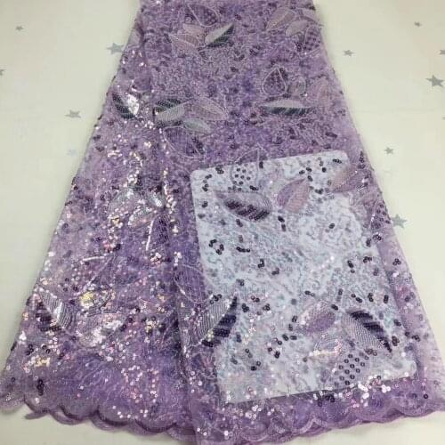 French Sequin Mesh Lace Fabric 2021 High Quality Lace Bridal African Nigerian Tulle Lace Fabric Wedding Dress D41451
