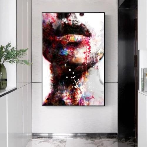 Canvas Painting Abstract Girl Wall Art Sexy Lips Pop Art Wall Paintings Art Prints Modern Home Wall Decorative Pictures Cuadros