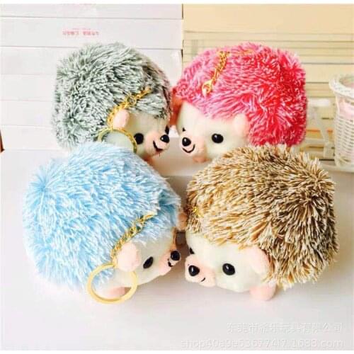 Colourful Featured cute soft lifelike Simulation cartoon hedgehog 10cm plush Bag decoration Baby bed pendant Christmas gifts