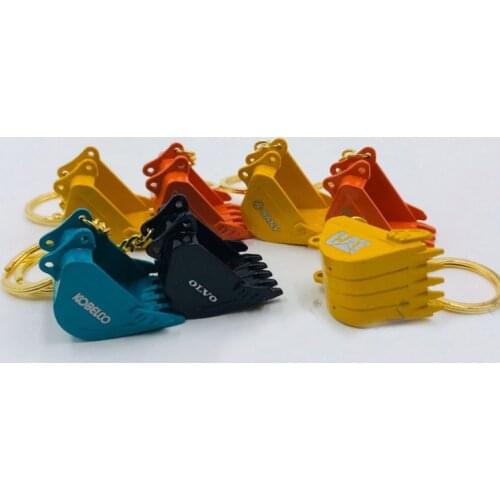 Diecast Alloy Boutique Keychain Excavator Accessories Bucket Model Color Small Gifts Children Toy Collection Display Pendant
