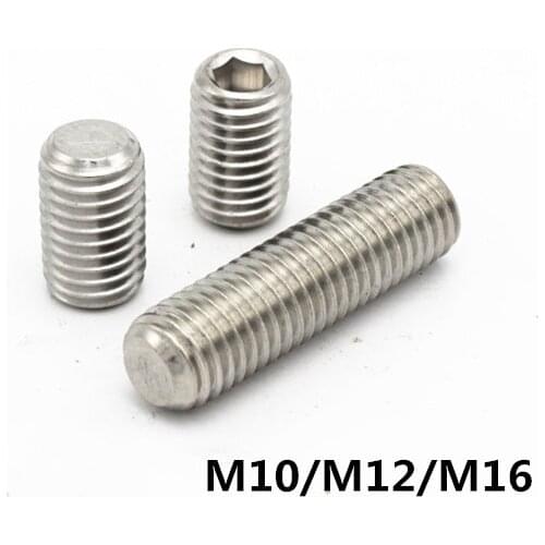 M10/M12/M16 Set Screw DIN913 GB77 304 Stainless Steel Inner Hex Hexagon Socket Plain Point End Grub Screws