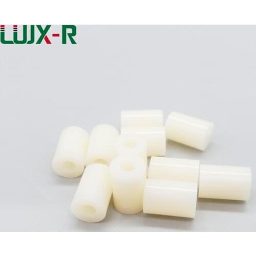 LUJX-R M3 Spacers H2/3/4/5/6/7/8/9/10/11-30mm ABS Round Spacer Non-Threaded Ivory Hollow Standoff Washer for M3 Bolts PC Board